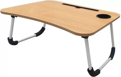 Logyk Multipurpose Foldable Table with Cup Holder, Study , Bed ,Table, Portable Wood Portable Laptop Table