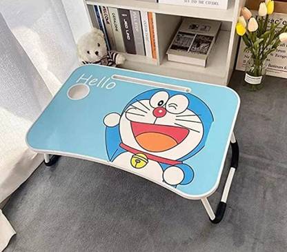 Floresta Wud DORAEMON Design Folding Multi Use Table With Tablet & Cup Holder || Wood Portable Laptop Table