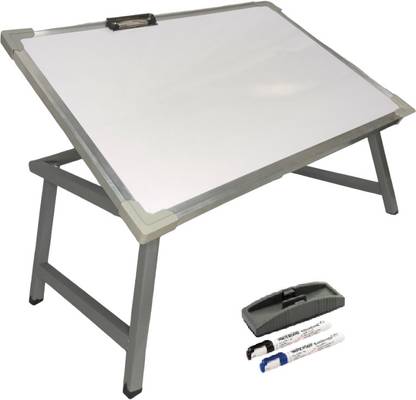 Rite Multi-Purpose Whiteboard Portable Study Table with 1 Duster and 2 Markers Wood Portable Laptop Table