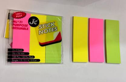 Postit Pocket-size Sticky Note Pad/Memo pad 100 Sheets Regular, 3 Colors