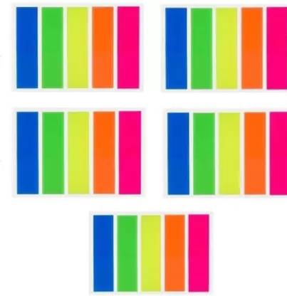 Bee Fly Colorful Page Marker, Plastic Sticky Flags, Page Divider 45mmx12mm, (625 sheets) 125 Sheets Regular, 5 Colors