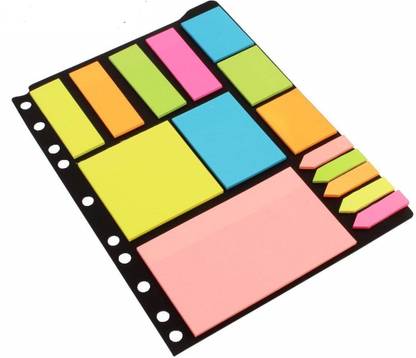 FRKB Sticky Notes Binder Pack 250 Different Size Notes 125 Page Markers 25 x 19 cm 25 Sheets regular, 5 Colors