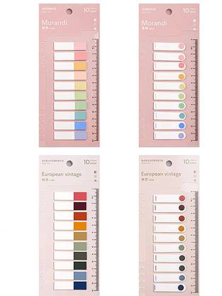 Levin Morandi Sticky Note Tabs Writable and Repositionable Page Makers Index Tabs 800 Sheets Transparent Morandi Sticky Notes, 40 Colors