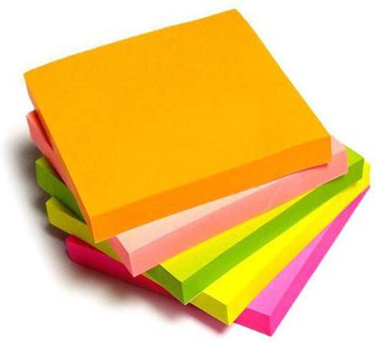 AMACO Fluorescent Paper Self Adhesive Sticky Notes HT=900 400 Sheets 400, 5 Colors