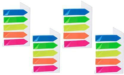 Gekia Arrow Shape and Rectangle Shape ,250 Sheets regular, 5 Colors (Pack of 4) 250 Sheets Regular, 5 Colors