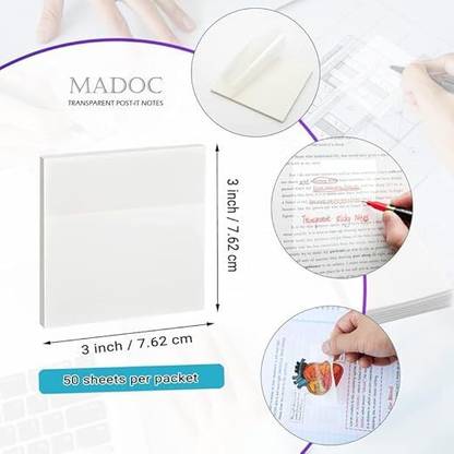 Postit Self stick note 50 Sheets transprent, 1 Colors
