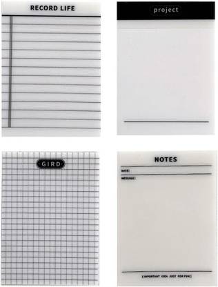 Bwogue Self Adhesive Translucent Sticky Notes 50 Sheets Regular, 4 Colors