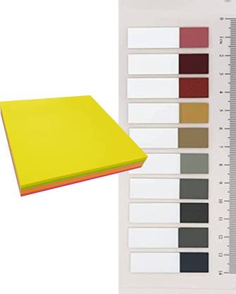 greencom Colour Book Tab / Flags with 1 Pack of 3x3 100 sheet Sticky Notes 300 Sheets Transparent Morandi Sticky note, 15 Colors