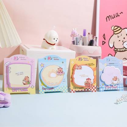 AROSHNAY Cute Capybara Sticky Notes Set | Colorful Page 3D Sticky Notes 60 Sheets Reguler, 2 Colors