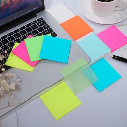 Kickzu Aesthetic Sticky Note Paper 50 Sheets You Can Paste It Refrigerator, Computer, Desktop, Blackboard, 5 Colors