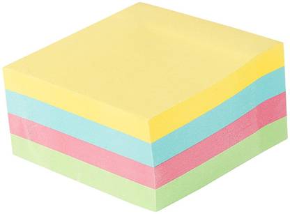 FRKB Pastel Colors Sticky Notes 3 x 3 Inch Note Pad 400 Sheets Regular, 4 Colors