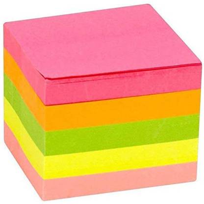 DELINGER 3 x 3 Sticky Notes 100 Sheets Page Marker Square, 5 Colors