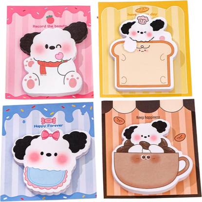 Sakuya 4 Pattern Self-Adhesive Sticky Note 30 Sheets Each 2.7 x 2.5 Inches Memo Pads 120 Sheets pop-up, 4 Colors