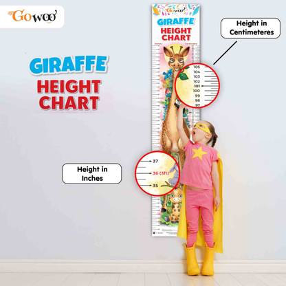 GIRAFFE HEIGHT CHART | Giraffe Adventures: Tracking Growth with the Giraffe Height Chart" Paper Print