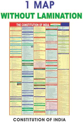 INDIA CONSTITUTION CHART | Chart Size (23*36 Inch) India of Constitution chart ,Best Useful for UPSC, SSC, IES, Railway and other Competitive Exams, Paper Print Paper Print