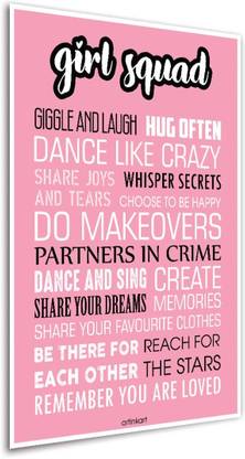 Poster-Girl Squad Funky Quotes Funny Posters for Girls Room Home Paper Print