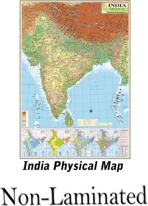INDIA PHYSICAL MAP size : 40"x28" inch (100x70 Centimeter) Annual Rainfall, Climate Regions, Natural Vegetation, Geology Etc. (Updated : January 2020) Paper Print