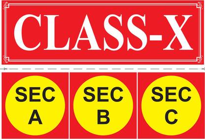 Poster School Sticker Class X With Section (Large Print, 36x24 Inches, Banner Media, Multicolor) Fine Art Print