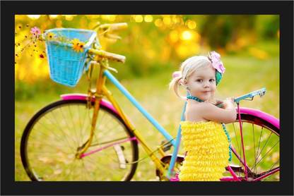 Cute Baby Poster with A4 Size Frame F-411 Paper Print