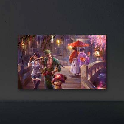 ONE PIECE I RORNOA ZORO , TASHIGI & CHOPPER I 300GSM POSTER I A3 FRAME-edt Paper Print