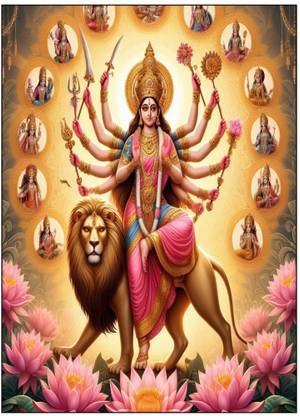 Jay Maa Durga ji ka Digital photo print for home ya Pooja Room Decoration Digital photo print size 12x18 Inches without frame Paper Print