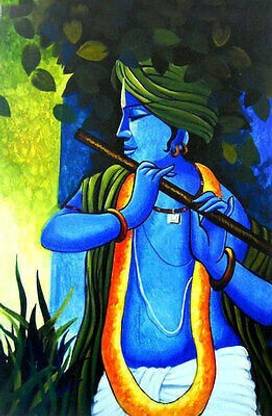 LORD KRISHNA WALLPAPER Paper Print