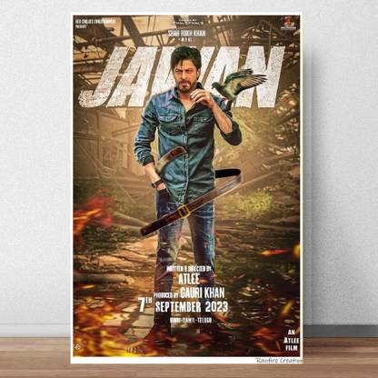 Jawan Movie Poster | SRK Poster 300 GSm 12x18 Unframed J-1 Paper Print