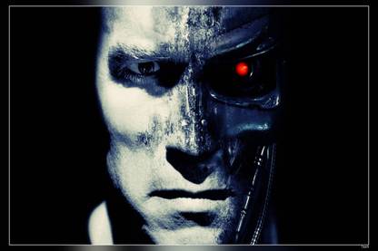 Robot Terminator Arnold Schwarzenegger Terminator Matte Finish Poster P-7669 Paper Print