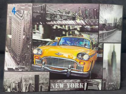 3D Holographic Posters Classic Yellow Muscle Car 3D Poster