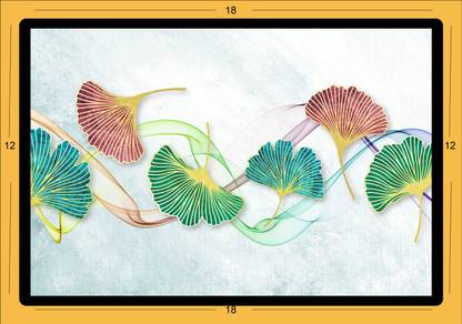 watercolor-leaves-colorful-line-art-patterns-abstract-background-wall Paper Print