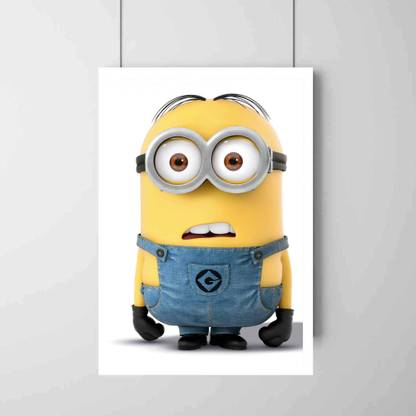 Confused Minion Poster For Wall, A4 Size Poster for Kids Room, Cartoon Poster for Kids, Unframed Digital Print Photographic Paper