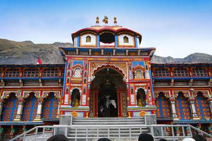 Step Into Tranquility with Badrinath Temple Poster18X12 Paper Print