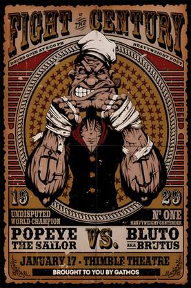 Poster Of Popeye the sailor, Unframed (18 x 12 Inch) Paper Print