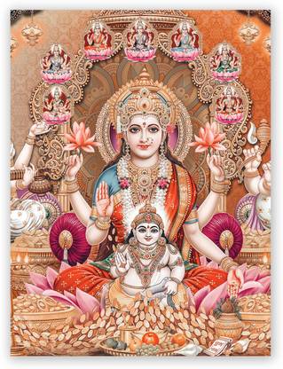 Beautiful Goddess Lakshmi Digital Hindu Photo Poster Size “24 X 18" Inches Fine Art Print