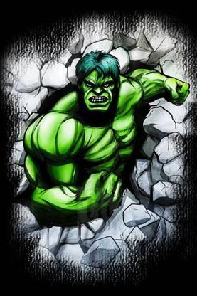 Hulk Poster |Hulk Posters for Room | Superhero Hulk Posters | Unframed | With Self Adhesive Tape Paper Print