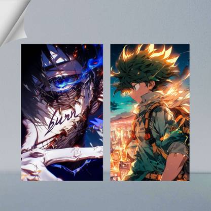 VIRGIN ARTS | DABI & IZUKU MIDORIYA ( DEKU ) FROM MY HERO ACADEMIA | DIGITAL ART - 18 | SET OF 2 | 300 GSM A4 POSTER Photographic Paper