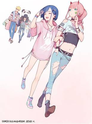 Darling In The Fran XX Zero Two Hiro Zero Two Matte Finish Poster Print Paper Print