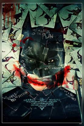 The Dark Knight Movie Its All Part Of The Plan Batman Joker Collage Christian Bale Heath Ledger Matte Finish Poster P-4113 Paper Print