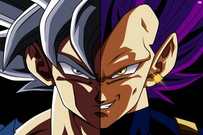 Dragon Ball Super Goku Ultra Instinct vs Gogeta Poster 18 x 12 inch 300 GSM Paper Print