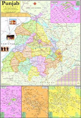 Punjab Map Photographic Paper