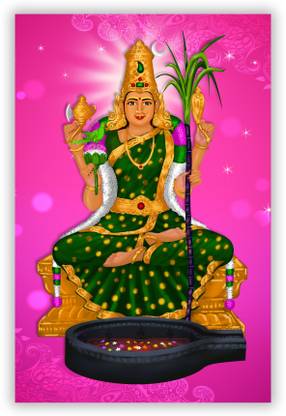 Hindu Goddess Kamakshi Digital Photo Poster With Uv Textured S101 Fine Art Print