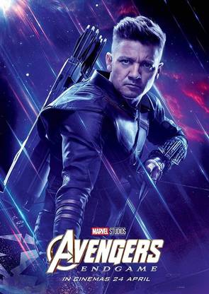 Avengers Endgame Character Poster - Hawkeye Ultimate Superhero Poster Collection for Home Décor Paper Print