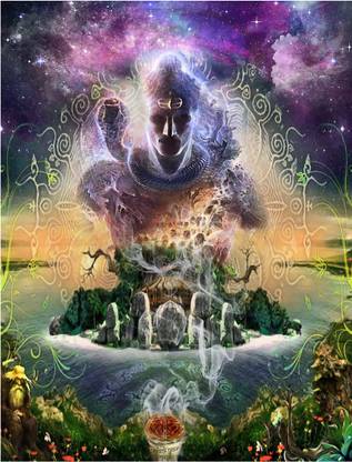 Trippy Shiva Wall Poster A3 Photographic Paper