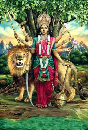 Poster Maa Durga Ji (13x19 Inches, Wall Poster, Matte, Multicolor) Fine Art Print