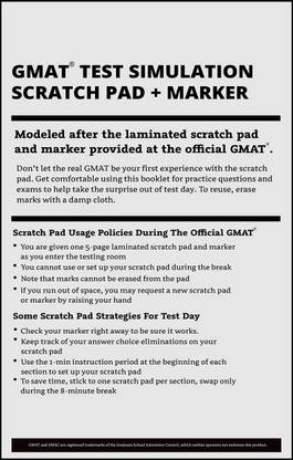 GMAT Test Simulation – Laminated Scratch Pad with Two Markers and an Eraser – Perfect for Test Day Practice Paper Print
