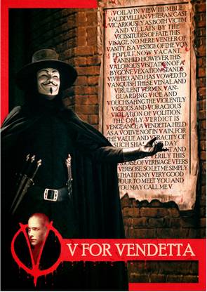V for Vendetta Movie Poster A3 Photographic Paper
