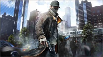 Poster Watch Dogs sl-7780 (Large Print, 36x24, Banner Media, Multicolor) Fine Art Print