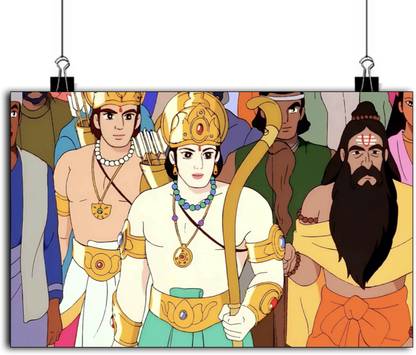 Ram Laxman Poster | Ramayana The Legend of Prince Rama 1992 Ram Laxman Anime Poster | Shri Ram And Laxman Wall Poster Ramayan Paper Print