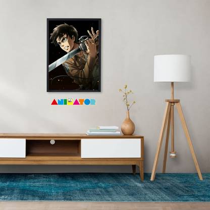 ATTACK ON TITAN POSTER SPARKLE LAMINATION AND WITH FRAME 3D Poster 3D Poster