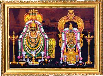 Sri Annamalaiyar Sri Unnamalai Amman I Tiruvannamalai I Shri Annamalaiyar Temple I Wall Frame Gold A3 Fine Art Print
